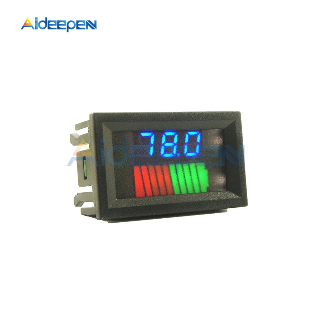 10 Segment LED Battery Level Bar Graph 12V/36V/60V 24V/48V/72V Lithium Battery Capacity Meter Charge Indicator Battery Tester