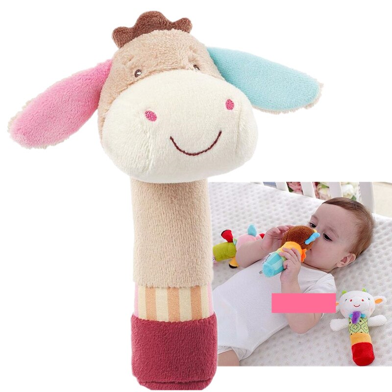Slaapkamer Baby Rammelaar Mobiles Schattige Baby Speelgoed Cartoon Dier Hand Bell Rammelaar Zachte Peuter Pluche Bb Speelgoed 0-12 maanden 40% Off