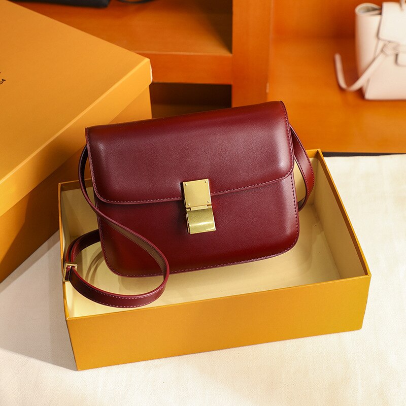 Yiyi's Xiaock bag net red women's bag ins retro tofu bag box small square bag Single Shoulder Messenger Bag