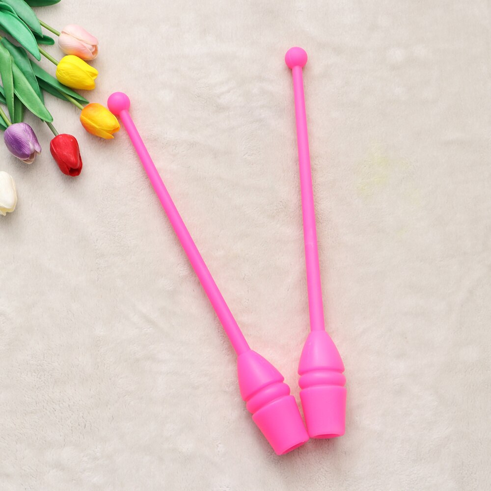 1 Pair Artistic Gymnastics Stick Rhythmic Gymnastics Stick Dancing Sports Fitness Equipment for Children Adults (Yellow)