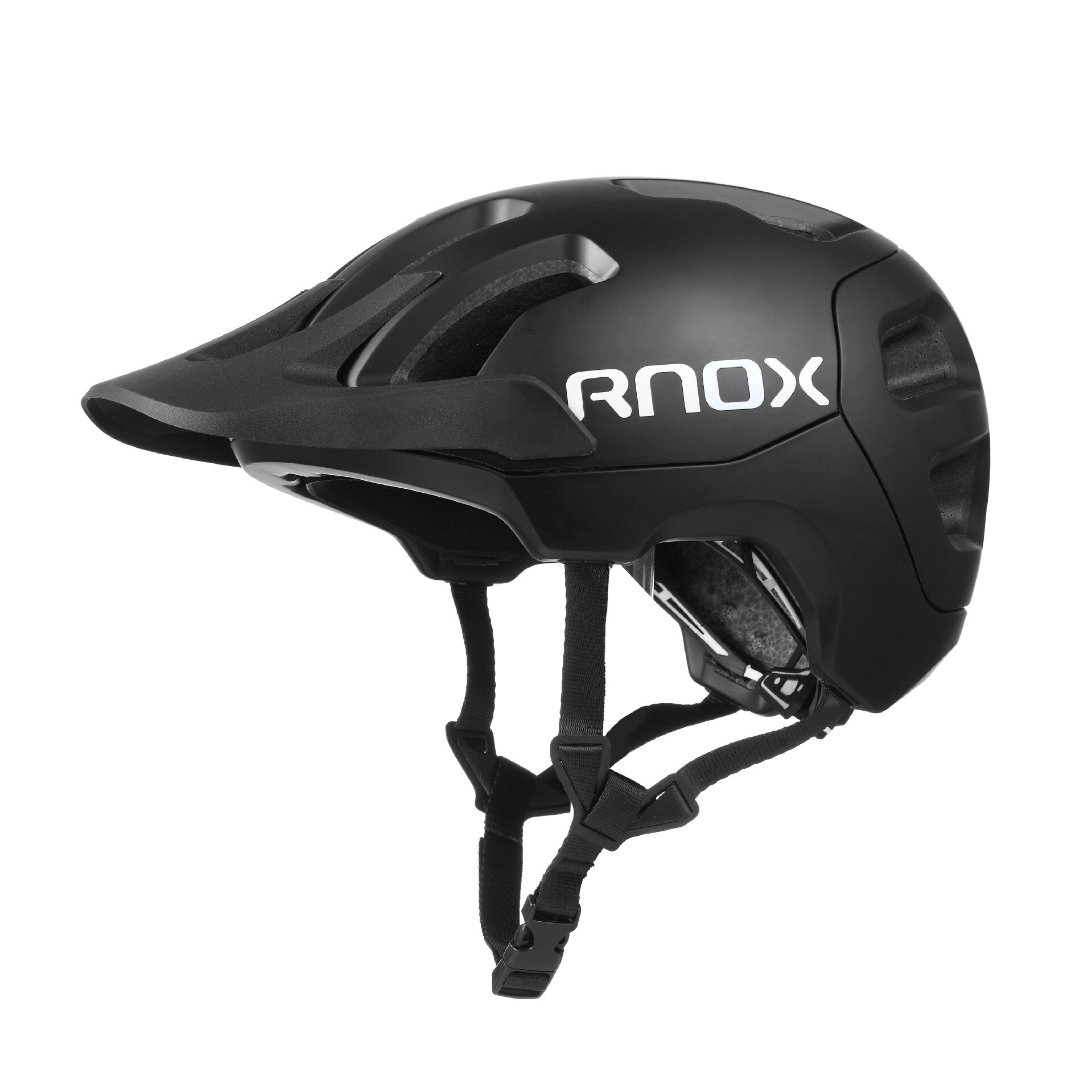 RNOX Bicycle Helmet Red Road Mountain Cycling Helmets band Sun Visor Men Women Lightweight Breathable In-mold Bicycle Safety Cap: A black
