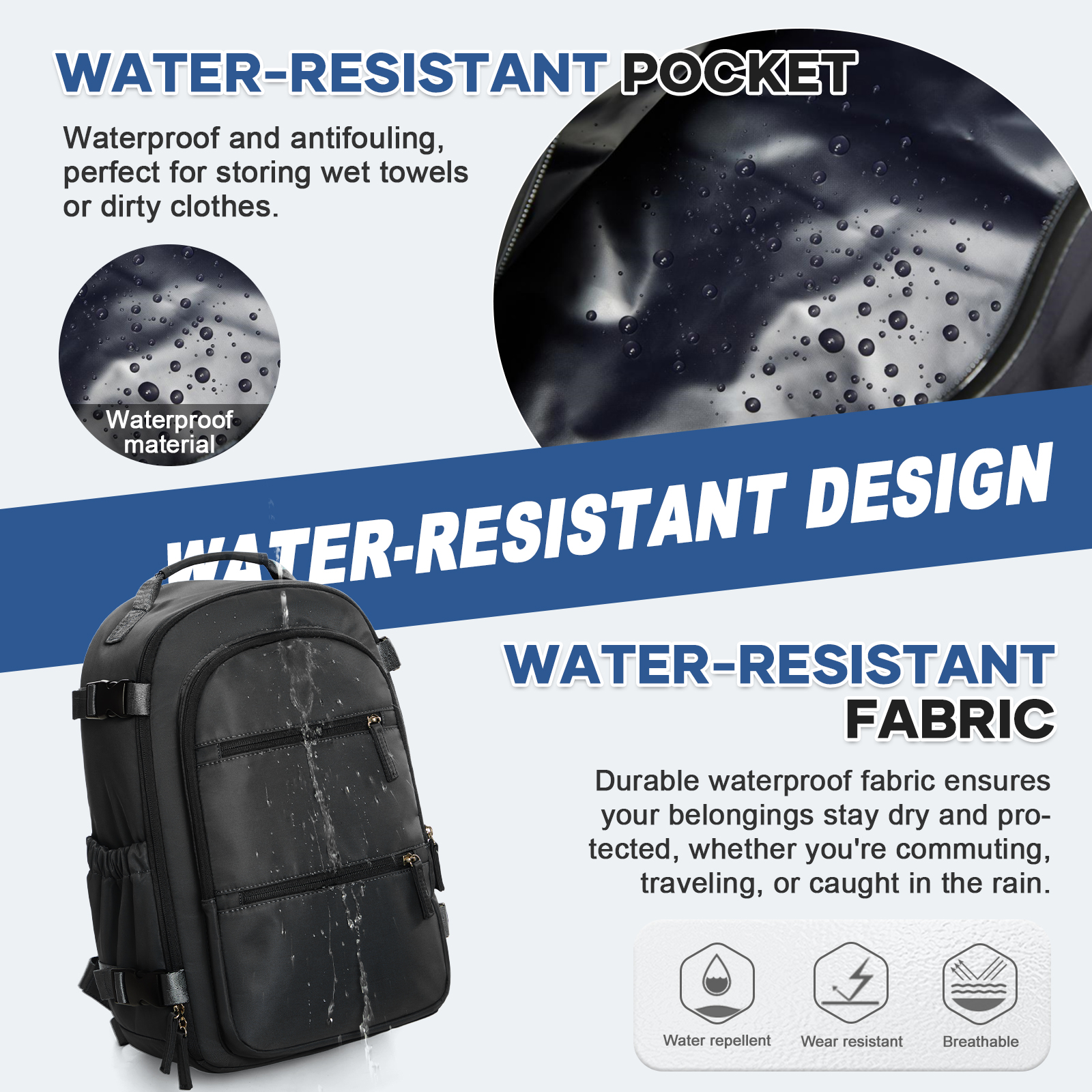 Backpack Men Waterproof Multiple Pockets Backpack Men's Work Bag Vacuum Compression Backpack Hiking Travel Backpack Notebook Bag
