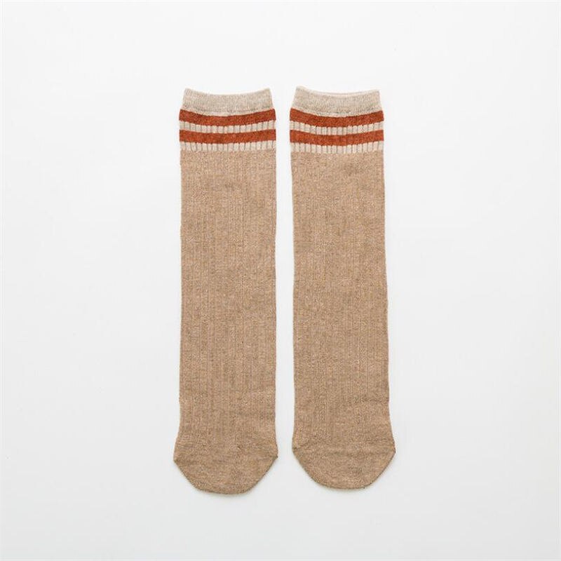 Autumn And Winter Pile of Socks Cotton Tube Female Socks Japanese Striped Breathable Wweat-absorbent ladies Socks: 5