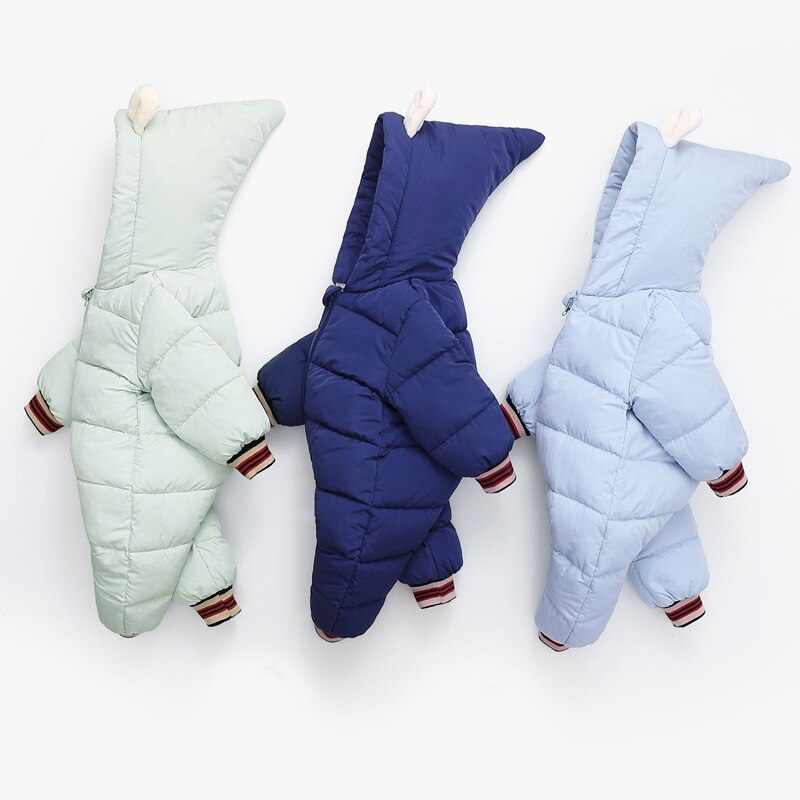 Baby Jongen En Meisje Kleding Warm Winter Down Jas Een Stuk Hooded Down Katoen Een Stuk Romper Kruipen pak Baby Een Stuk
