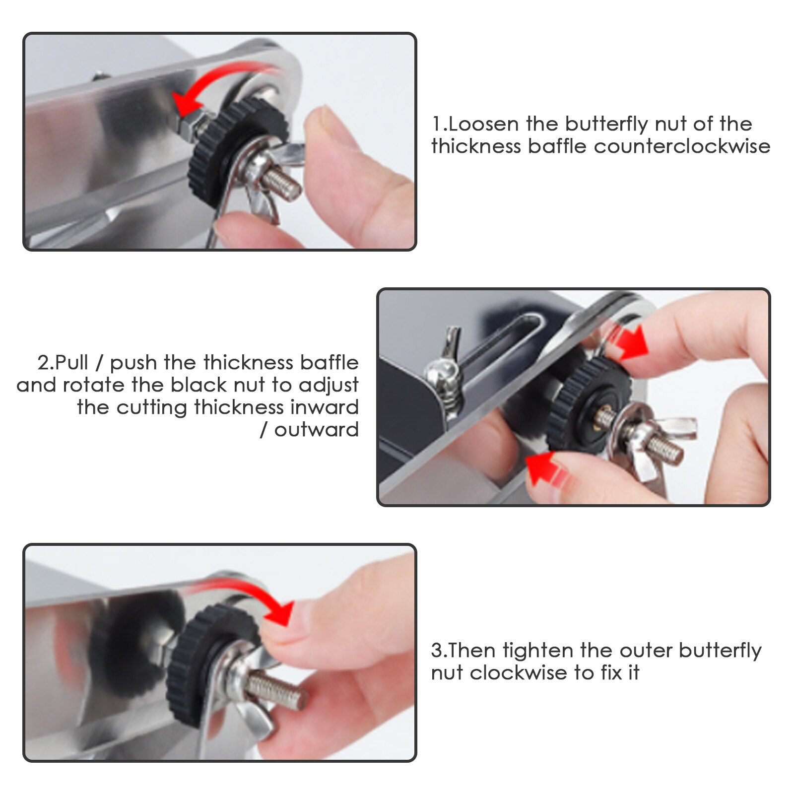 Manual Frozen Meat Slicer Stainless Steel Beef Bacon Meat Cutting Machine Can Adjustable Slice Thickness With Food Tray Dripship