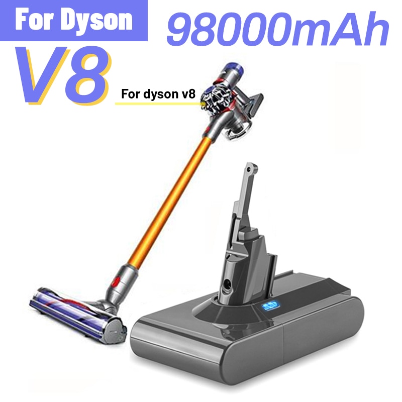 Dyson V8 21.6V 98000Mah Vervangende Batterij Voor Dyson V8 Absolute Cord-Gratis Vacuüm Handheld Stofzuiger Dyson v8 Batterij