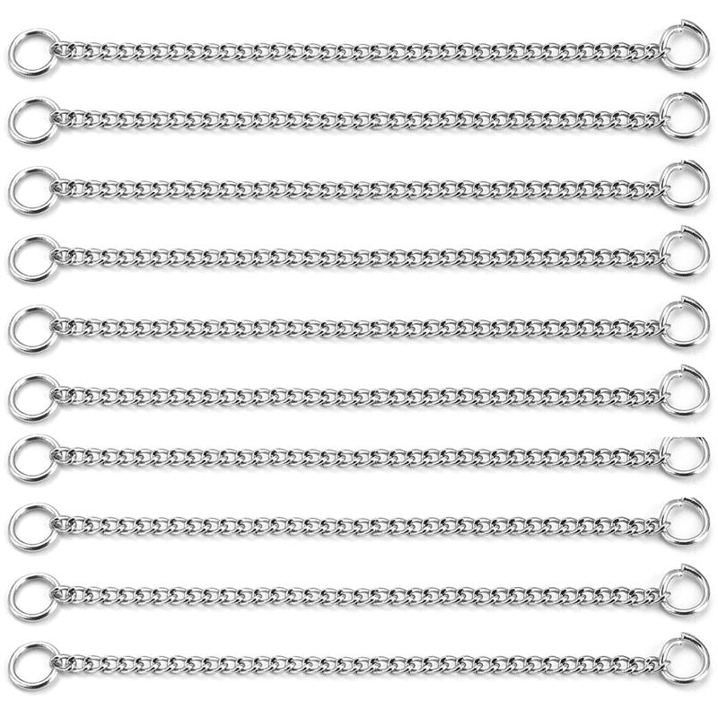 10 Uds. De cadena de extensión soldada de acero inoxidable de 3cm/5cm, collar dorado, extensor de pulsera, cadenas de cola para suministros de joyería DIY: YELLOW