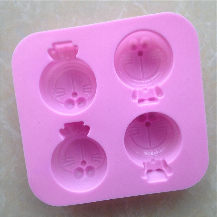 4 pièces tête de chat Silicone gâteau moule à la main processus à froid savon moule Xg097