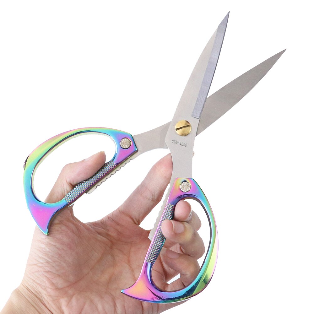 Tijeras de costura de , 8 pulgadas de longitud, para cortar plumas, ropa, hogar, acero inoxidable, Diy