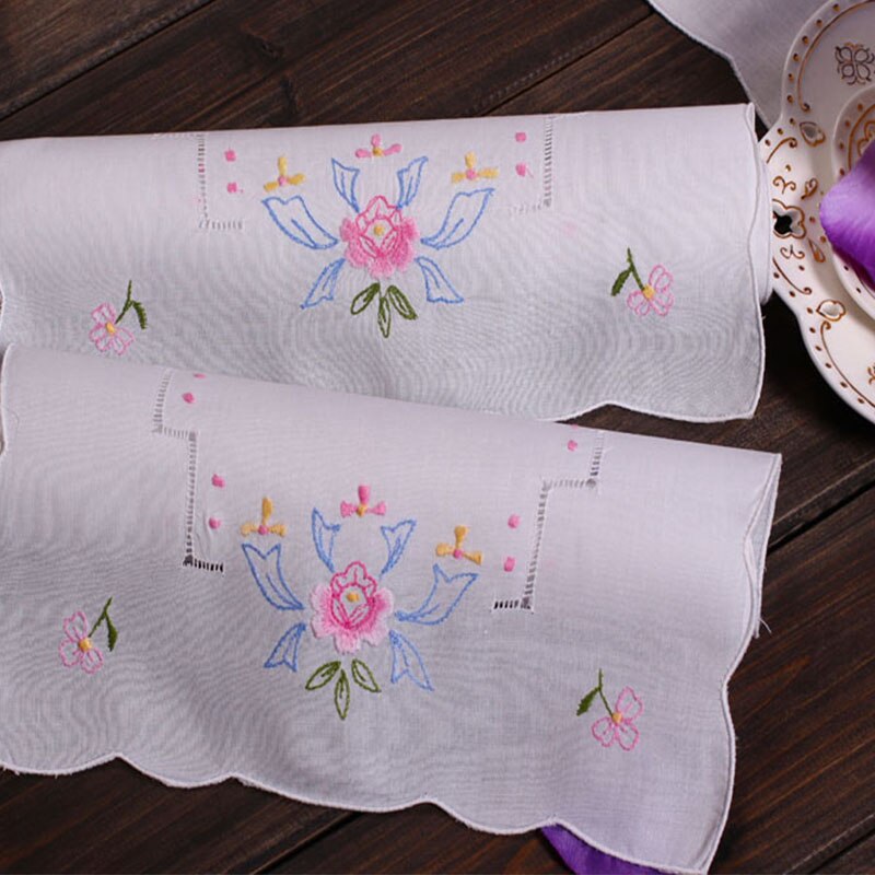 Alfombrilla de algodón bordada para mesa, posavasos de tela para taza, posavasos, Mantel Individual para bebidas de Navidad, para comedor, té y cocina