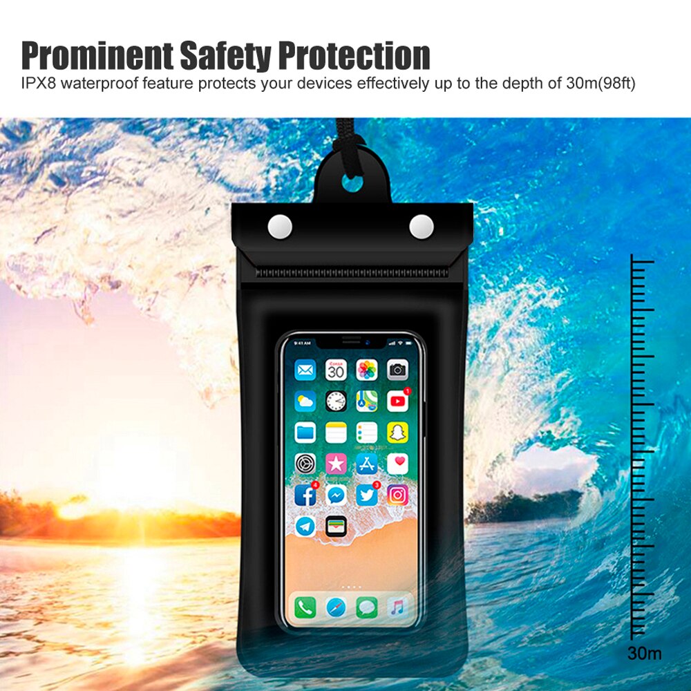 Imperméable à l'eau flottant housse de téléphone sous-marin universel pochette de téléphone portable Airbag sec natation sac de téléphone portable pour la plongée à la plage