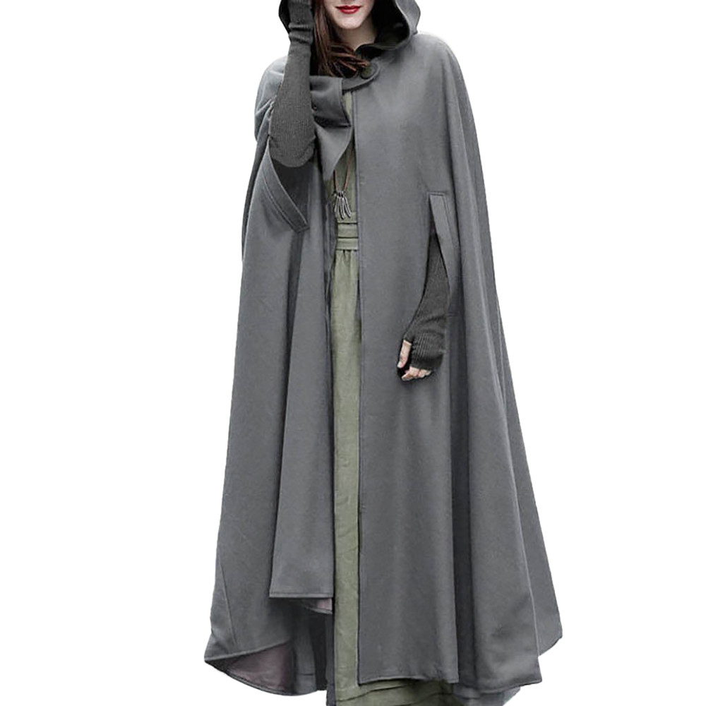 JAYCOSIN femmes manteau Trench ouvert à capuche avant Cardigan automne hiver manteau Cape Cape Poncho Plus 18OCT23