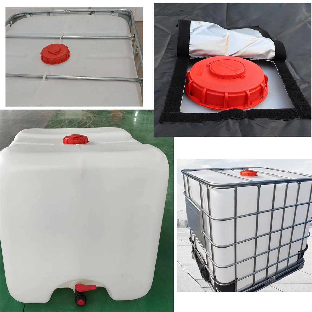 Couvercle de réservoir IBC couvercle de baril de tonne jardin S60/100mm 163/240mm fil grossier bouchon de stockage de liquide d'eau 2 trous 1000L couvercle anti-poussière de réservoir