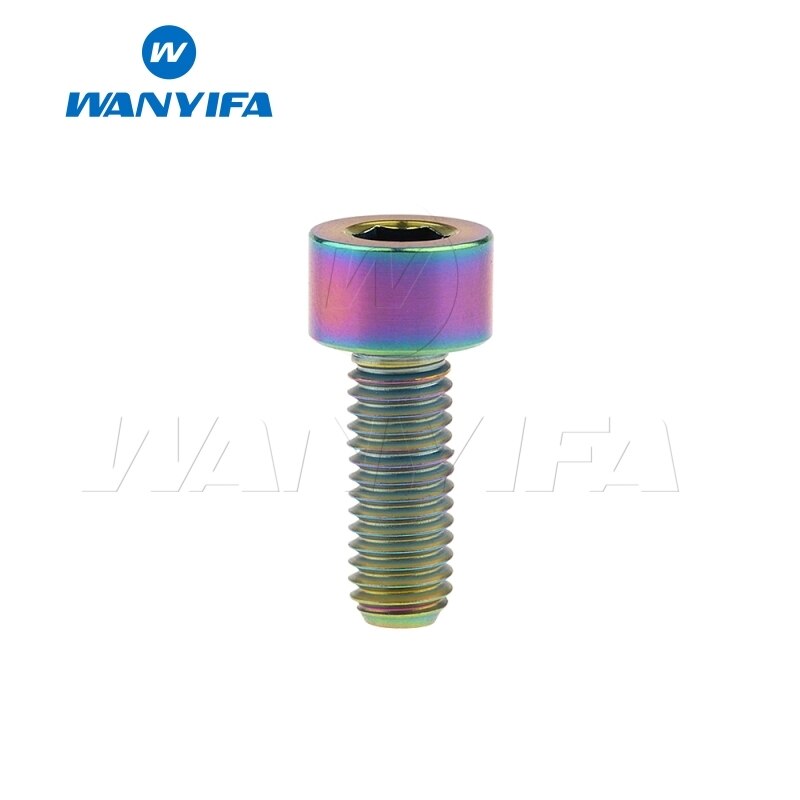 Wanyifa titan bolt  m5 x 10 12 16 18mm unbrakonøkkel stigma hode ti skrue til sykkelstamme setepinne: M5 x 16mm regnbue