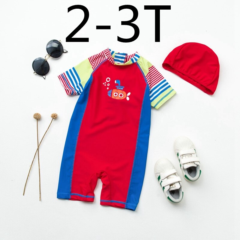 Chumhey 1-5 T 2 Stuks Baby jongens badmode UV 50 + zon bescherming baby badpak beachwear badpak duiken surfen: height 90-98 cm