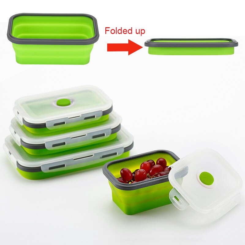 Lunchbox Siliconen Kom Vouwen Opvouwbare Draagbare Voedsel Opslag Container Milieuvriendelijke kan CSV