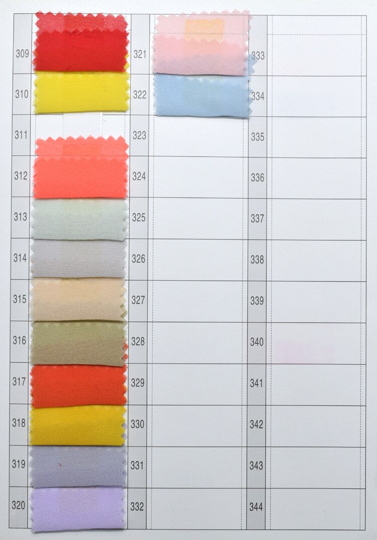 Perzik Chiffon Stof Door De Meter, Roze, Rood, Geel, Beige, Groen, Paars, zwart, Wit En Blauw, Voor Dress Shirt Stof