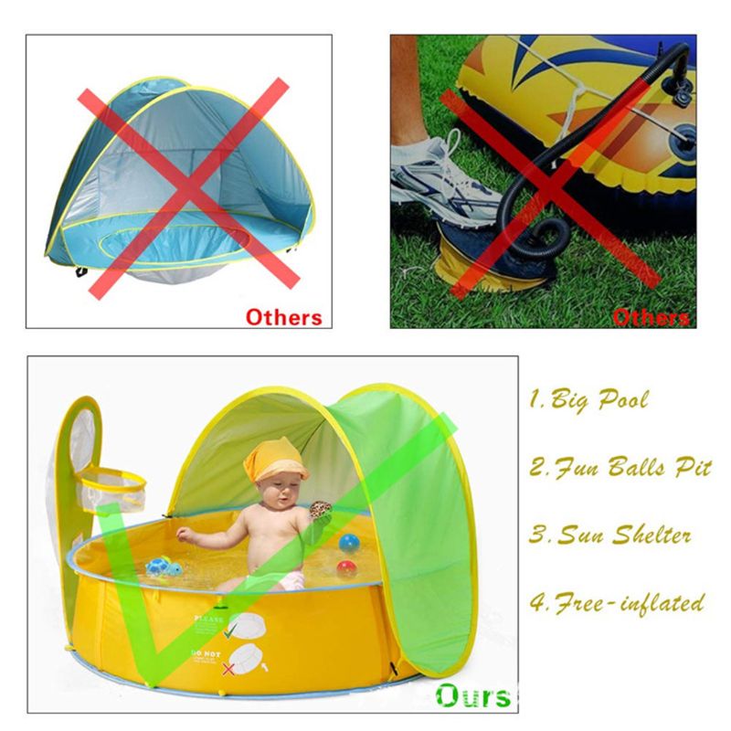 Enfants piscine pliable bébé plage tente parasol infantile extérieur Portable baignoire enfants petite maison jouer eau jouet