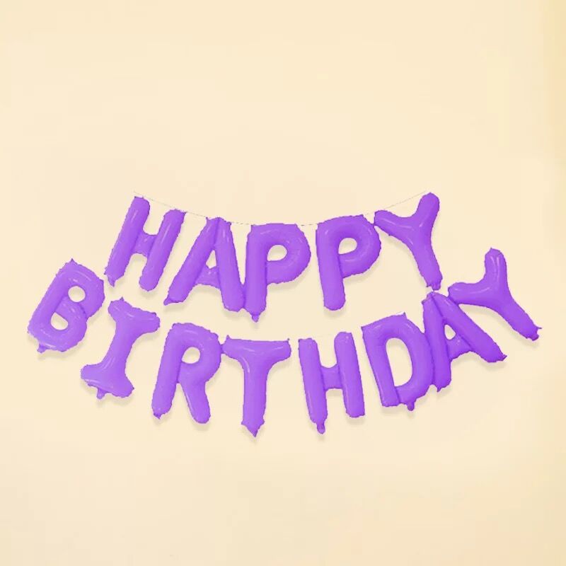 Ballons bannière pour anniversaire | Lettres joyeux anniversaire, ballons suspendus, fournitures de décoration pour anniversaire: Purple