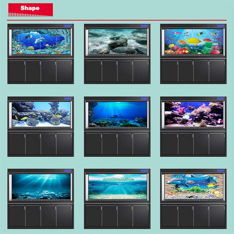 Aquarium Background Static Cling Green Tree Tropical Reptile Background 3D Effect PVC Adhesive Poster Aquarium Poster