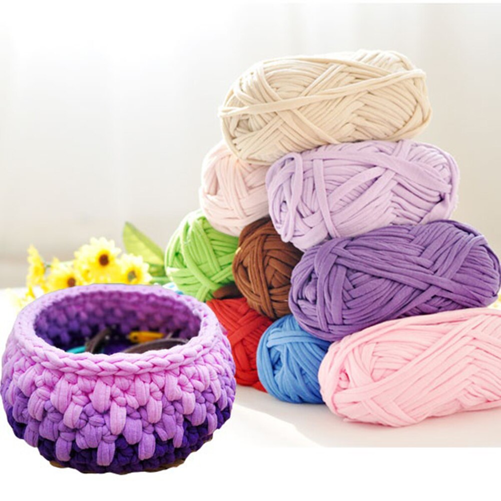 Neue Hand-stricken gewebte Gewinde Starke Korb Decke Geflochtene DIY Häkeln Tuch Phantasie Garn