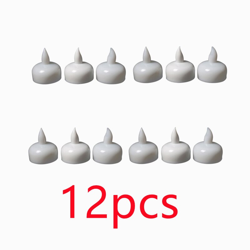 Velas parpadeantes e impermeables, lámpara Led parpadeante sin llama, con batería de plástico, para piscina, Spa y hogar, 6/12 piezas: 12pcs Constant