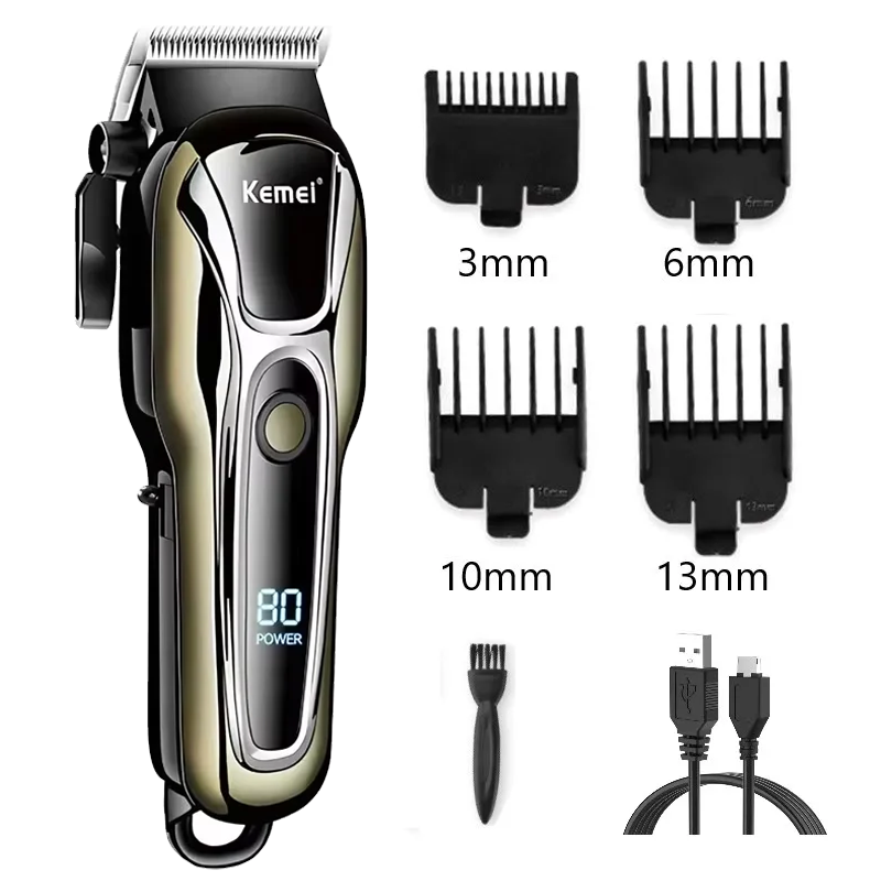 Kemei Haarschneidemaschine KM-1990 KM-2024 für Männer Elektrorasierer Professionelle Herren Haarschneidemaschine Drahtloser Friseurtrimmer: Blau