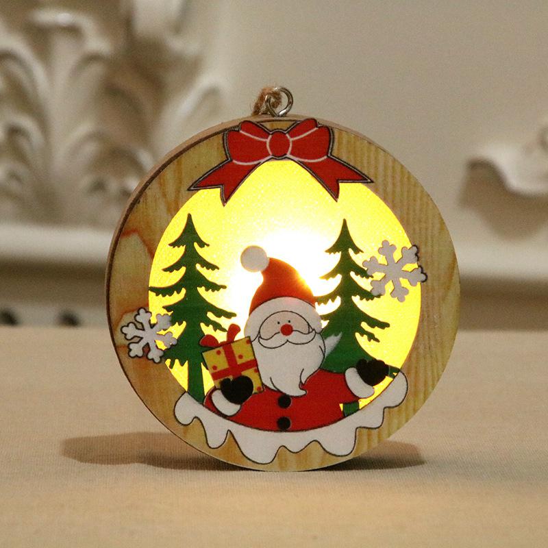 Glorystar jul xmas træ ornament træ glødende vedhæng dekoration rekvisitter: Julemanden