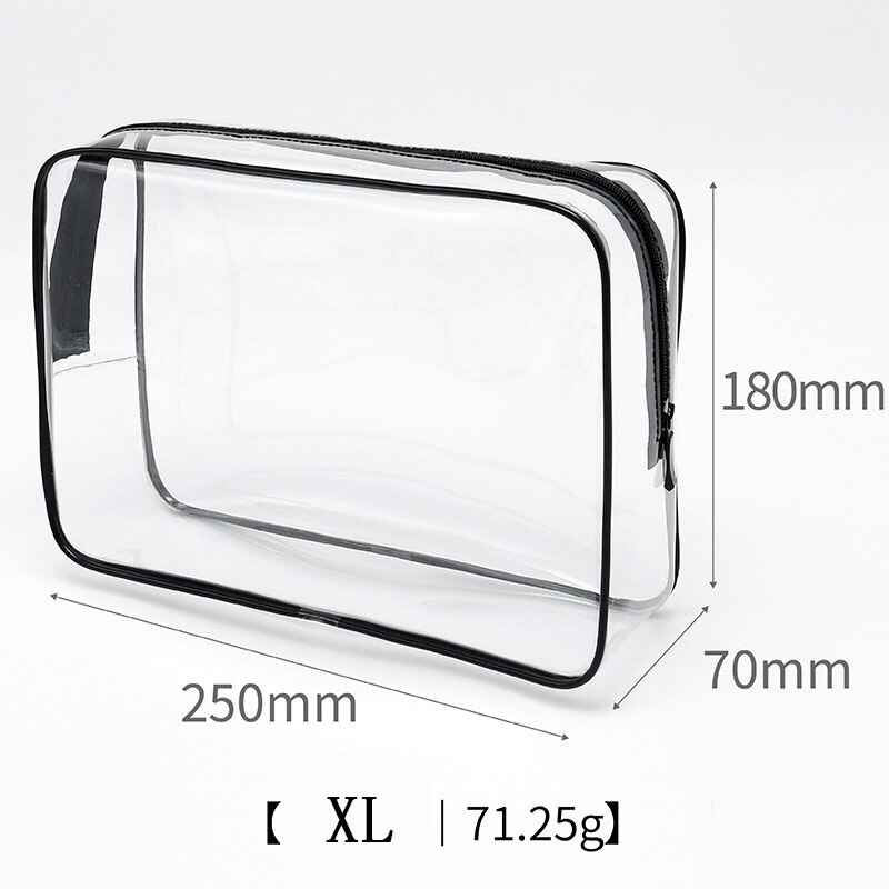 1 Stck PVC Klar machen-hoch Tasche für Frauen Mädchen transparent Kosmetik Tasche Wasserdichte Reißverschluss Schönheit fallen Reisen Kultur Taschen Handtasche: XL 25 X7 X18cm