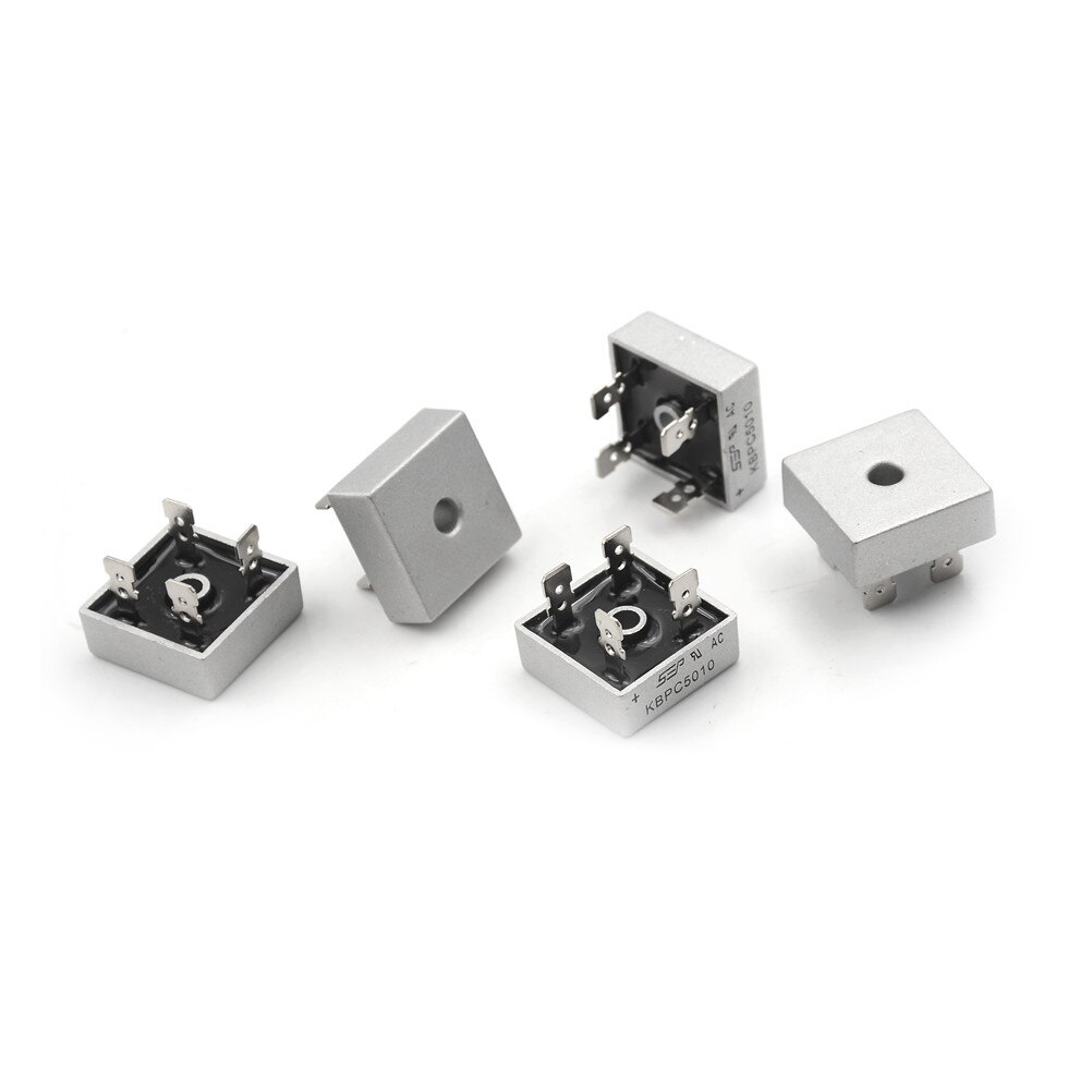 5PCS Diode Metal Case Bridge Rectifier Kbpc5010 50A 1000V