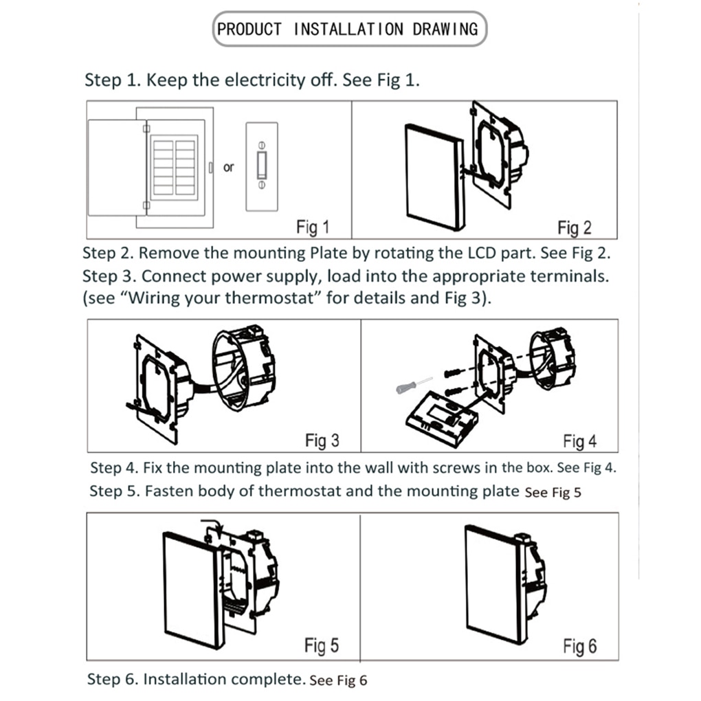 Touch Control Thermostat Room Temperature Controller Wall Mounted LCD Display Digital Thermostat, GBLW&GB