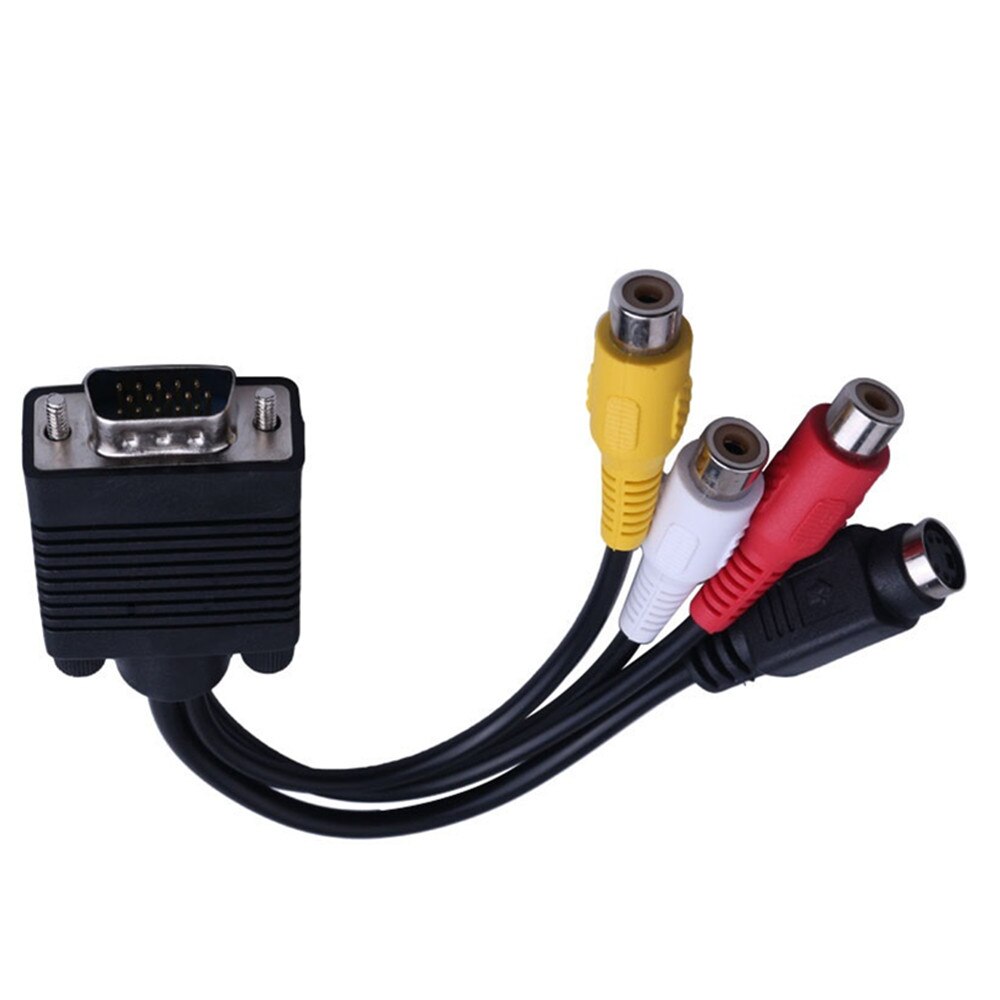 Vga S Video 3 Rca Converter Av Tv Out Kabel Adapter Rca Vrouwelijke Converter Video Kabel Voor Pc Hdtv monitor Tv Projector