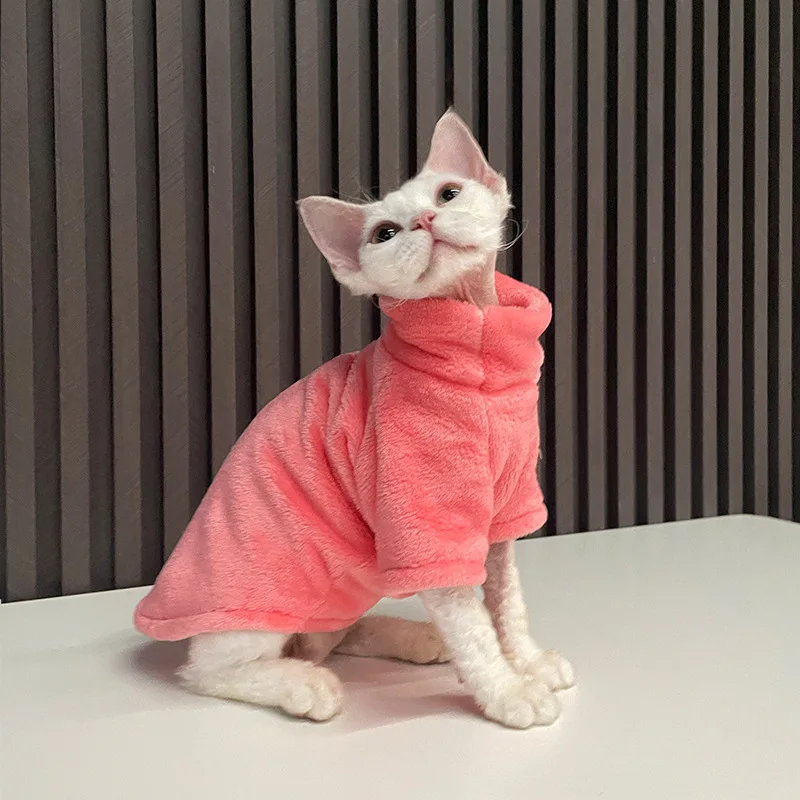 Vestiti alla moda per gatti Sphynx Maglione per gatti Abbigliamento per gattini Hound Dog Felpa con cappuccio Vestiti per Sphinx Cat Outfit Tute per animali domestici: XL / YELLOW