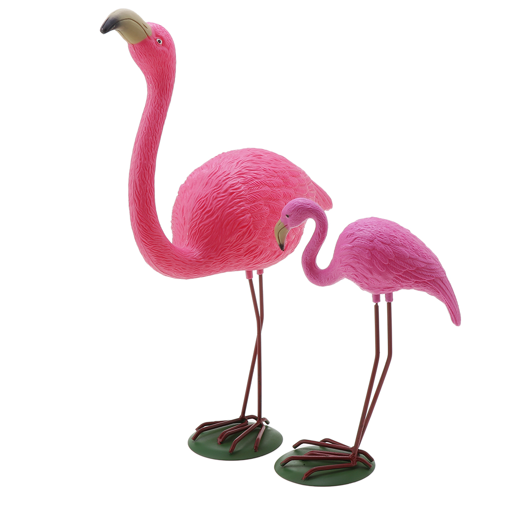 Rose Red Look Up/Down Plastic Flamingo Yard Garden Lawn Decor