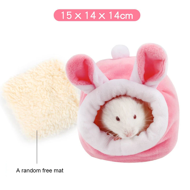 Jaula suave y cálida para hámster, cama para mascotas, hamaca para ratas, cerdo, ardilla, casa de invierno, nido de terciopelo, cama cálida para dormir, artículos para mascotas pequeñas: Gris claro