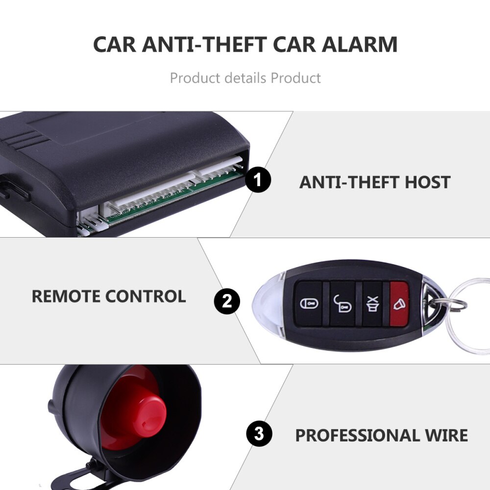 One-way Car Alarm System Set Anti Theft Remote Control Security System for Car Vehicle