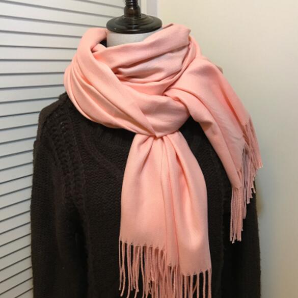 Women Solid Color Cashmere Scarves With Tassel Lady Winter Autumn Long Scarf Female Shawl Men Scarf