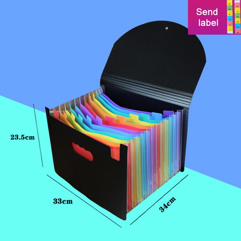 13/24 Pockets Expanding File Folder with Lid Accordion Office Document Organizer DU55: B