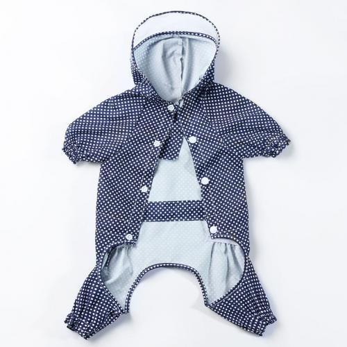 1pc 4 Größen Polyester Einstellbare Haustier Hund Regenmantel Wasserdicht Atmungsaktiv Regenbekleidung Hoodie Jacke Bekleidung Kleidung: Blau / L