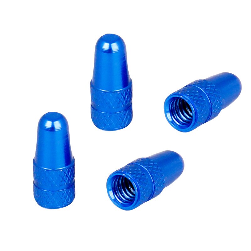 Deemount 4 Stks/partij Cyclus Ventieldopje F/V Nozzle Presta Threading Moer Cnc Geanodiseerd Aluminium Deksel Deksel Licht Gewicht multi Kleuren: Blue 4PCS