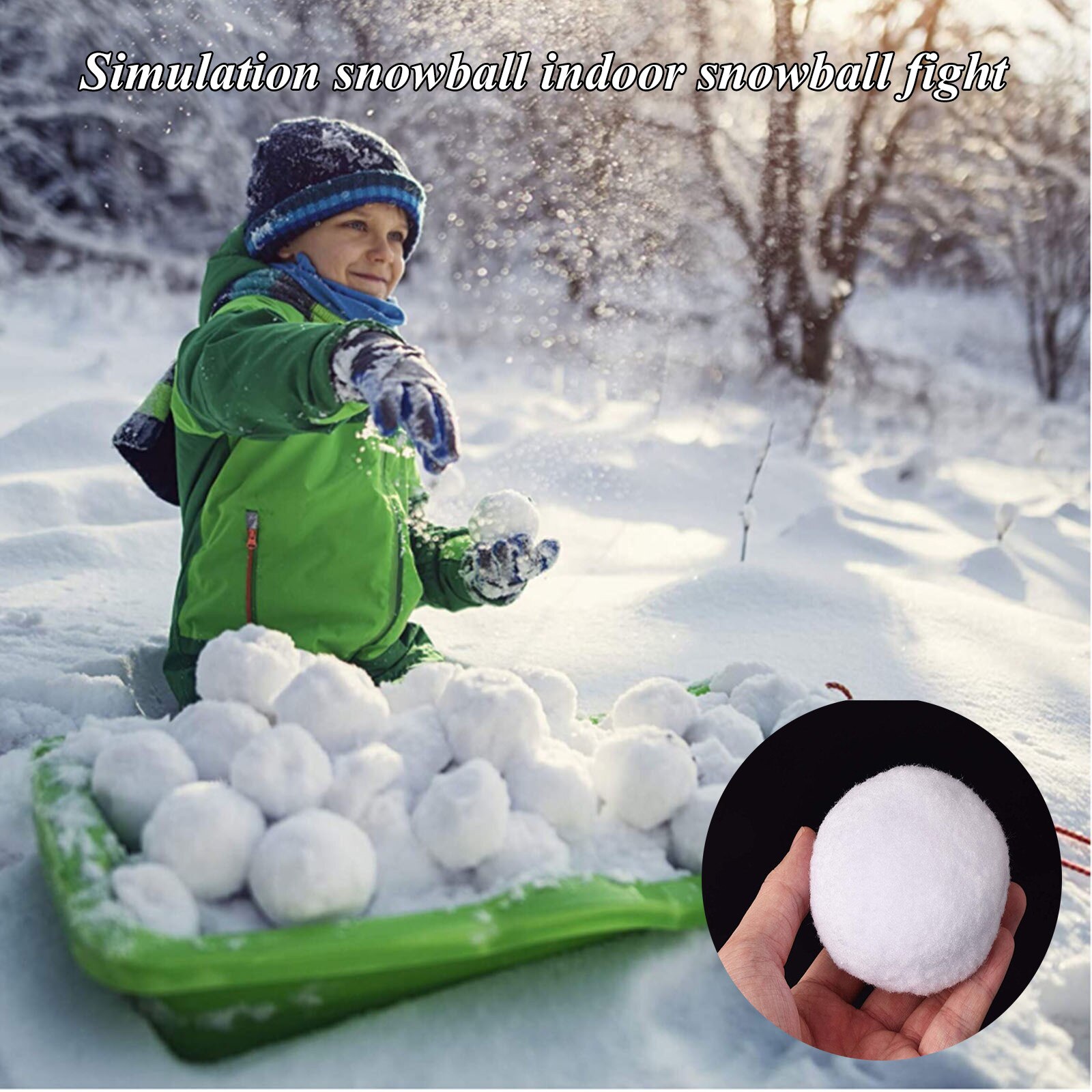 7.5Cm Kunstmatige Witte Sneeuwbal Realistische Doek Wol Sneeuwbal Indoor Sneeuwballengevecht Kerst Speelgoed Voor Kinderen