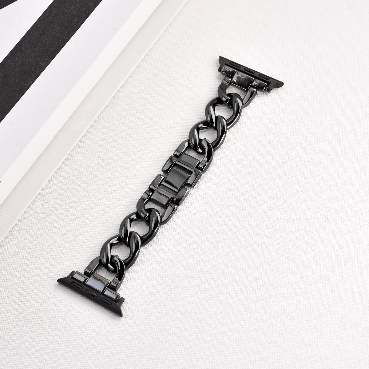 Metalen band voor Apple Watch 10 Ultra 46 mm 9 8 7 Band 42 mm 45 mm 41 mm Dames riemarmband iWatch Series 6 SE 40/44/49 mm horlogeband: Black / 16mm