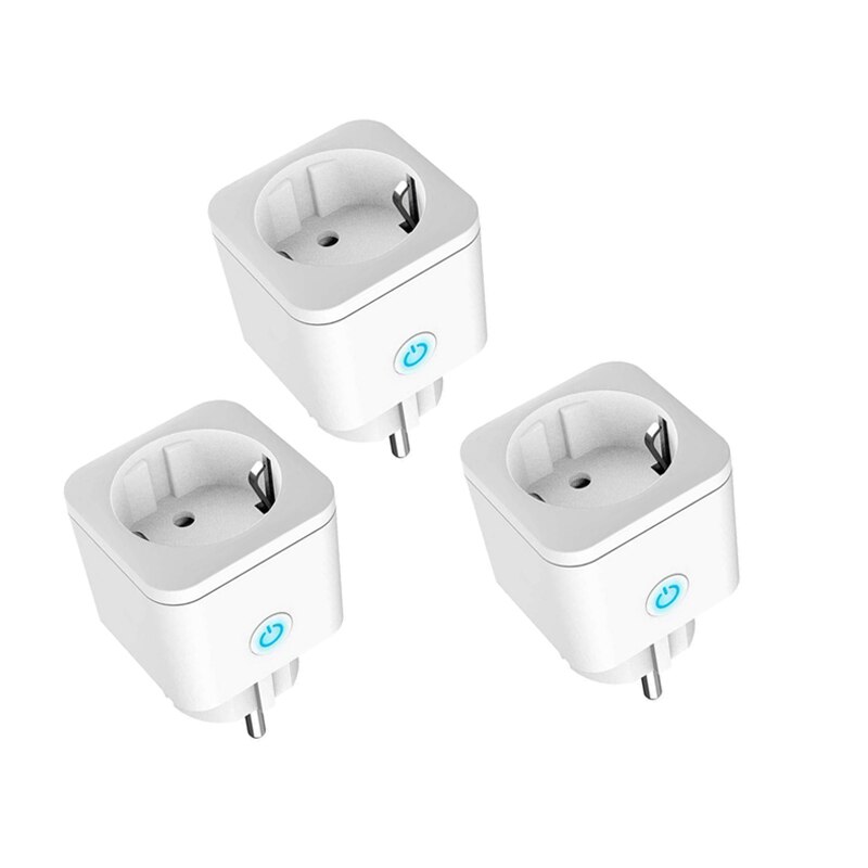 Smart Wifi Plug Adapter 16A Eu Remote Voice Control Power Monitor Stopcontact Timing Functie Werk Met Alexa Google Thuis tuya: 3pieces
