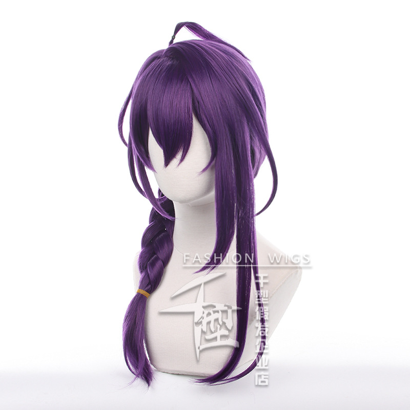 ES Ayase Mayoi Cosplay Wig 65cm Long Purple Braided Wigs Heat Resistant Synthetic Hair Halloween Wigs