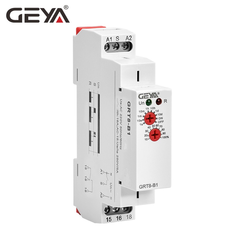 GEYA GRT8-B Delay OFF Timer Relay Electronic Type 16A AC230V OR AC/DC12-240V