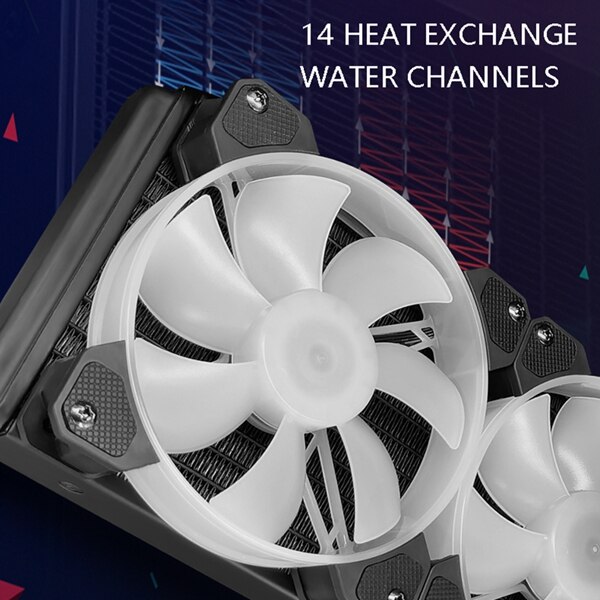 COOLMOON 240mm RGB LED Fan 4 Pin PWM CPU Water Cooling Radiator Suitable for /AMD Multi-Platform CPU Radiator