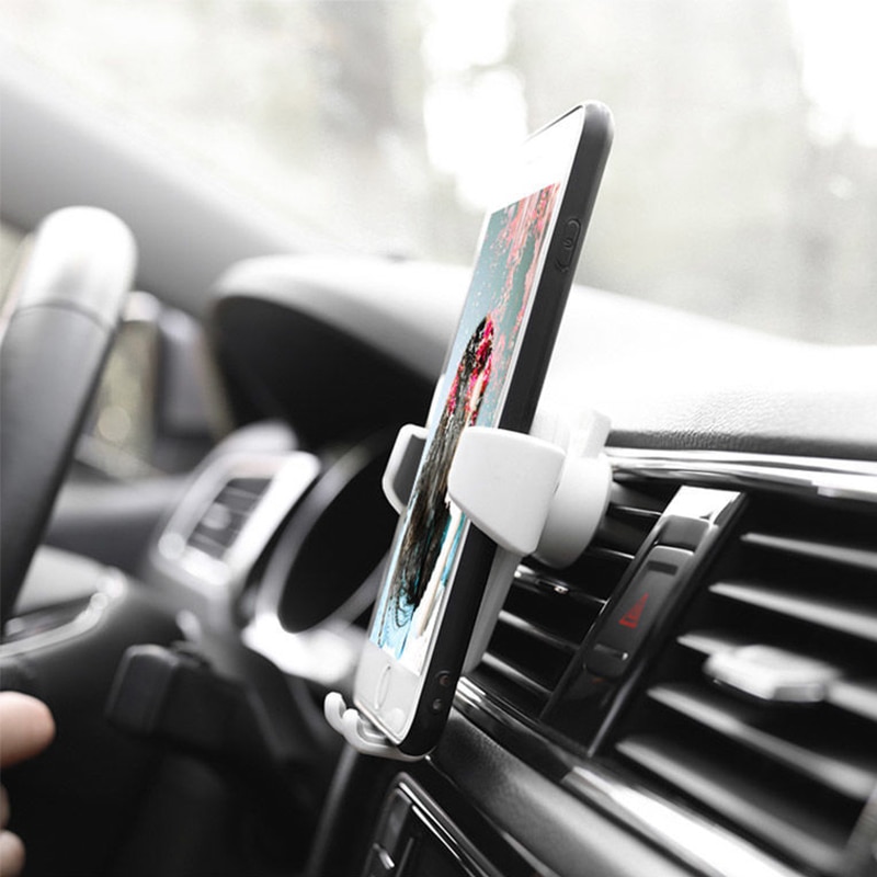 Air Vent Car Phone Holder Stand for Samsung Galaxy Note 9 8 S10 Plus S10e S10 S9 Luxury Gravity PU Leather Holder Stand Support