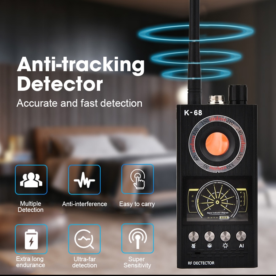 K68 t9000 draadloze signaaldetector draagbare anti-snip anti-tracking detector radioscanner beschermantenne