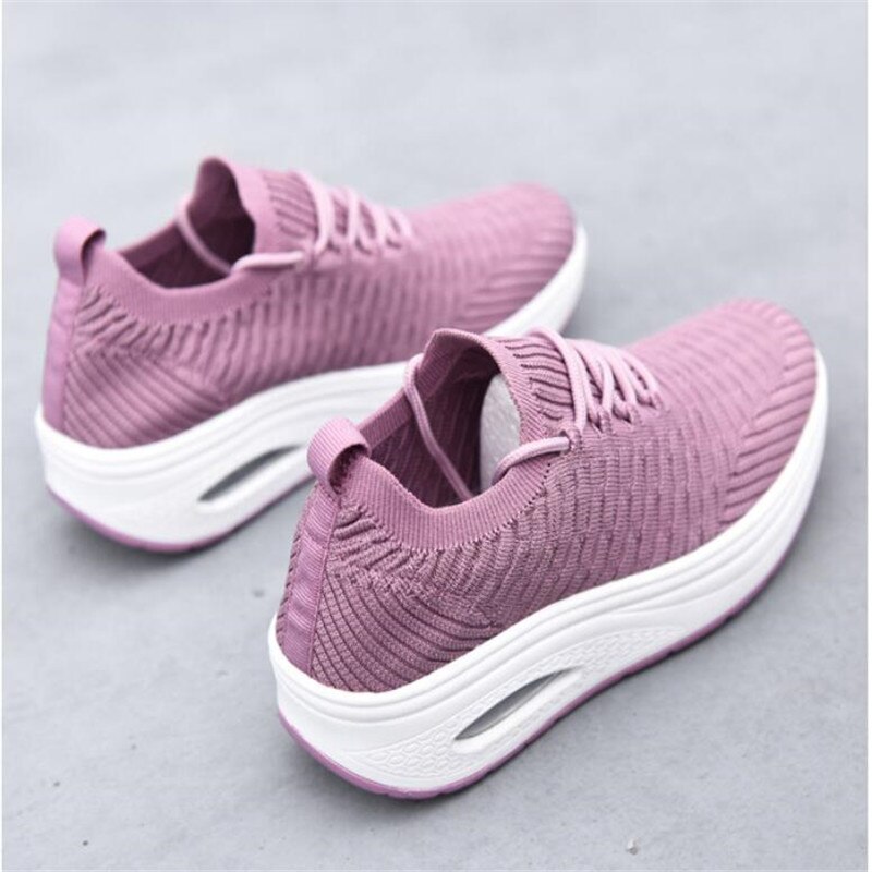 Zapatos de tonificación ligeros para mujer, zapatillas transpirables con cuña de 5cm de altura, para caminar, novedad de
