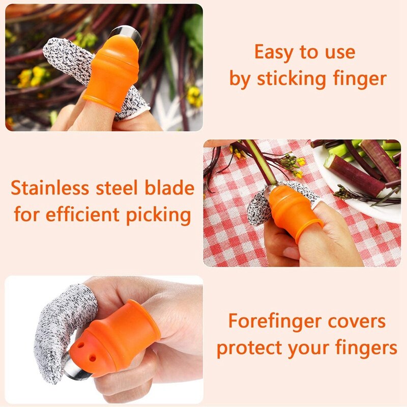 6 setzt Silikon Daumen Messer, Daumen Cutter mit Finger Protektoren Fingerlinge, für Ernte Gemüse, Frucht &Ampere;